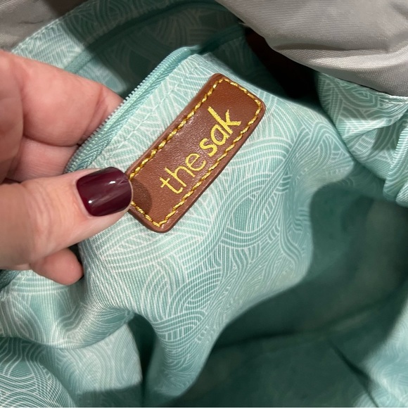 The Sak Gray Nylon Fold Over Crossbody Embroidered Strap - Picture 11 of 16